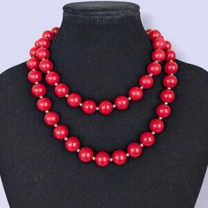 (2/$20) Vintage Red Beaded Necklace